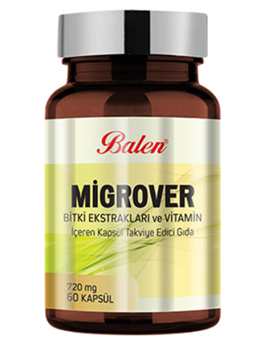 Balen Migrover Bitki Ekstraktları Ve Vitamin İçeren Kapsül Takviye Edici Gıda